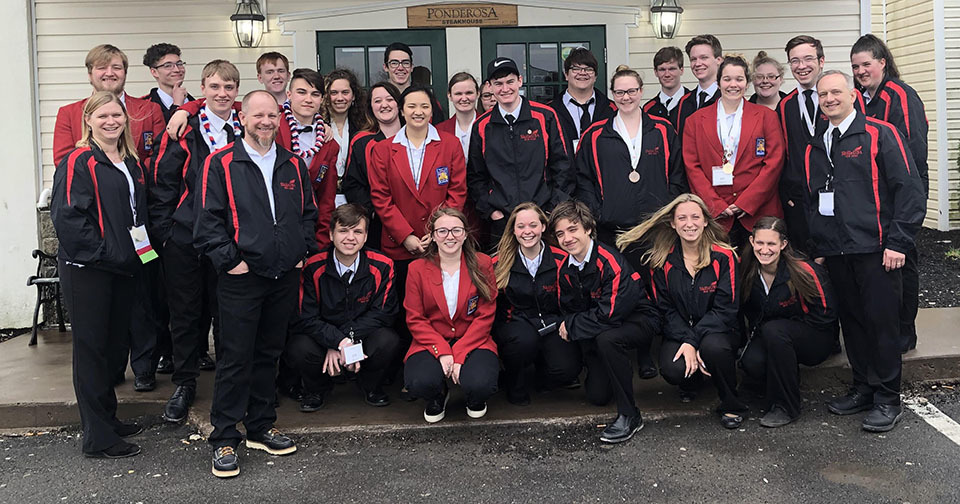 Students and faculty of the Howard G. Sackett Technical Center SkillsUSA Chapter who took part 2019 New York State SkillsUSA Leadership & Skills Championships. 