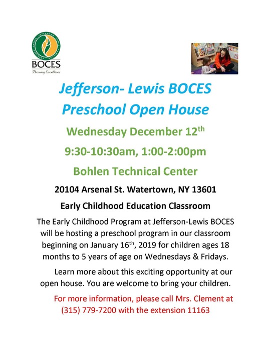 flyer for preschool open house 