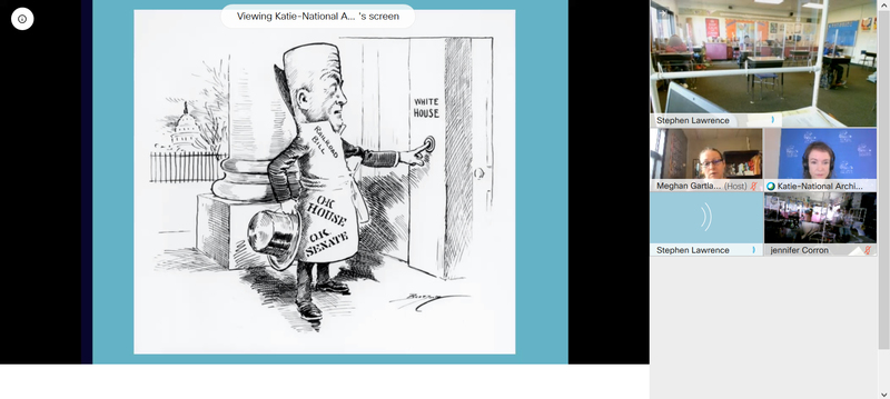 National archives screen shot-political cartoon 