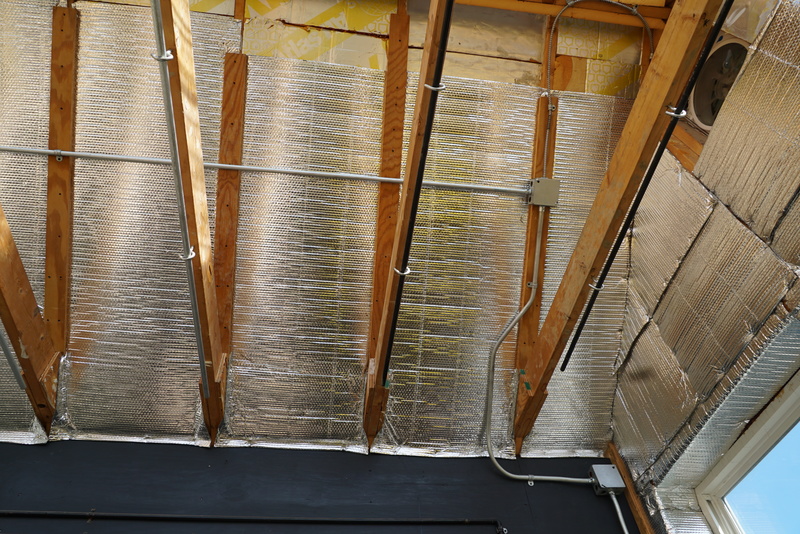 The conduit inside the shed as installed by the students